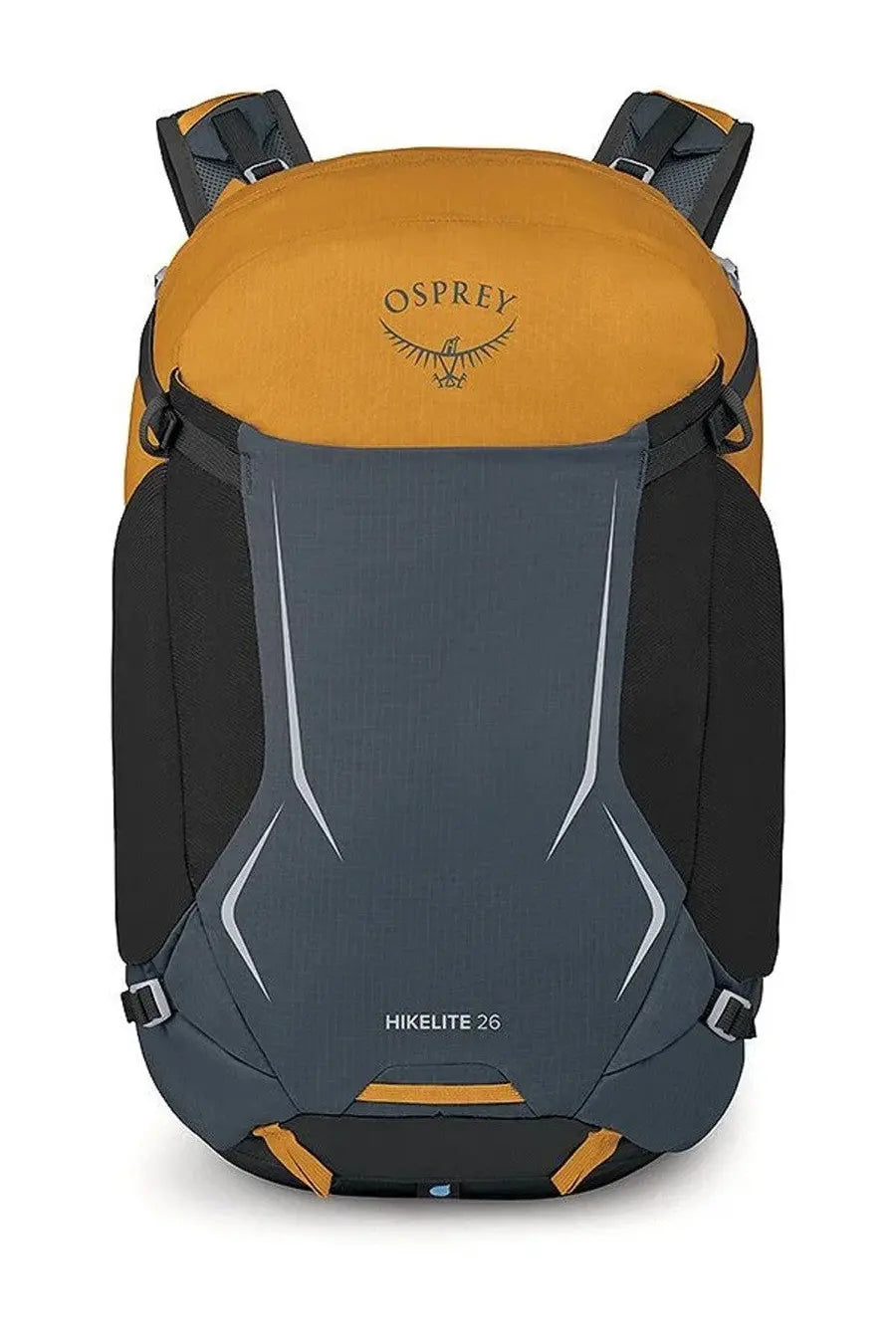 Osprey unisex zaino hikelite yellow durable two-tone backpack with orange top panel and dark gray body with white stitching