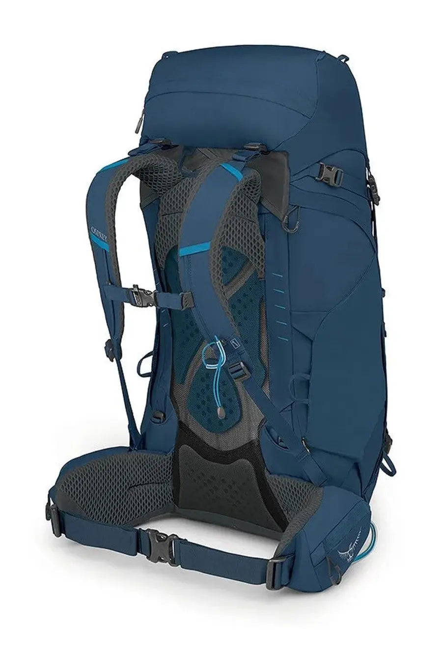 Deep blue osprey unisex zaino kestrel backpack with gray mesh black accents designed for outdoor adventures