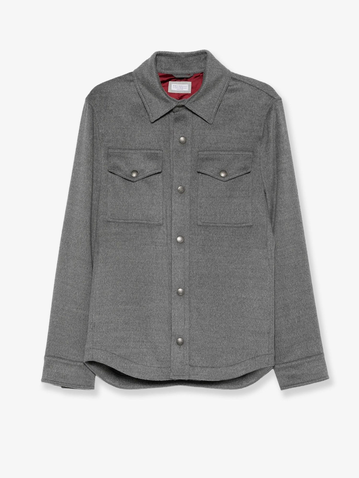 Brunello Cucinelli Men's Outerwear Lightweight Virgin Wool Cloth Shirt Grey