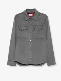 Brunello Cucinelli Men's Outerwear Lightweight Virgin Wool Cloth Shirt Grey