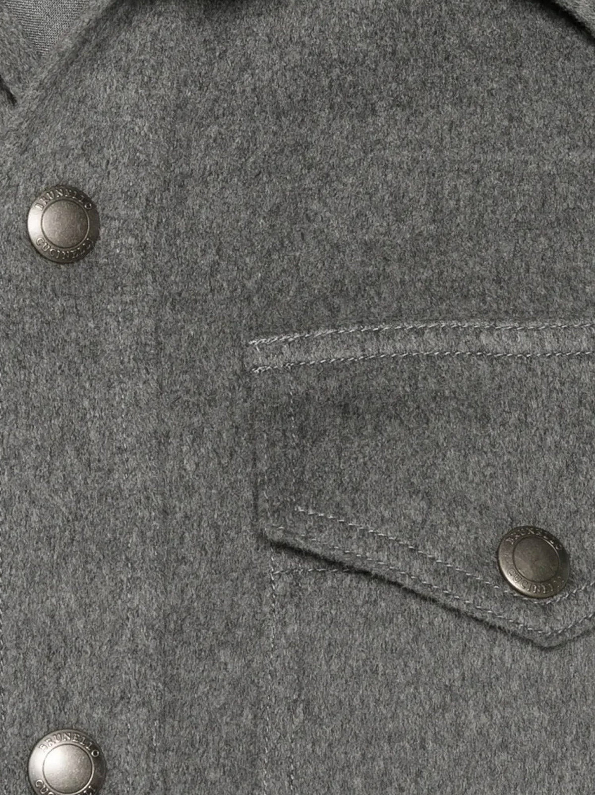 Brunello Cucinelli Men's Outerwear Lightweight Virgin Wool Cloth Shirt Grey