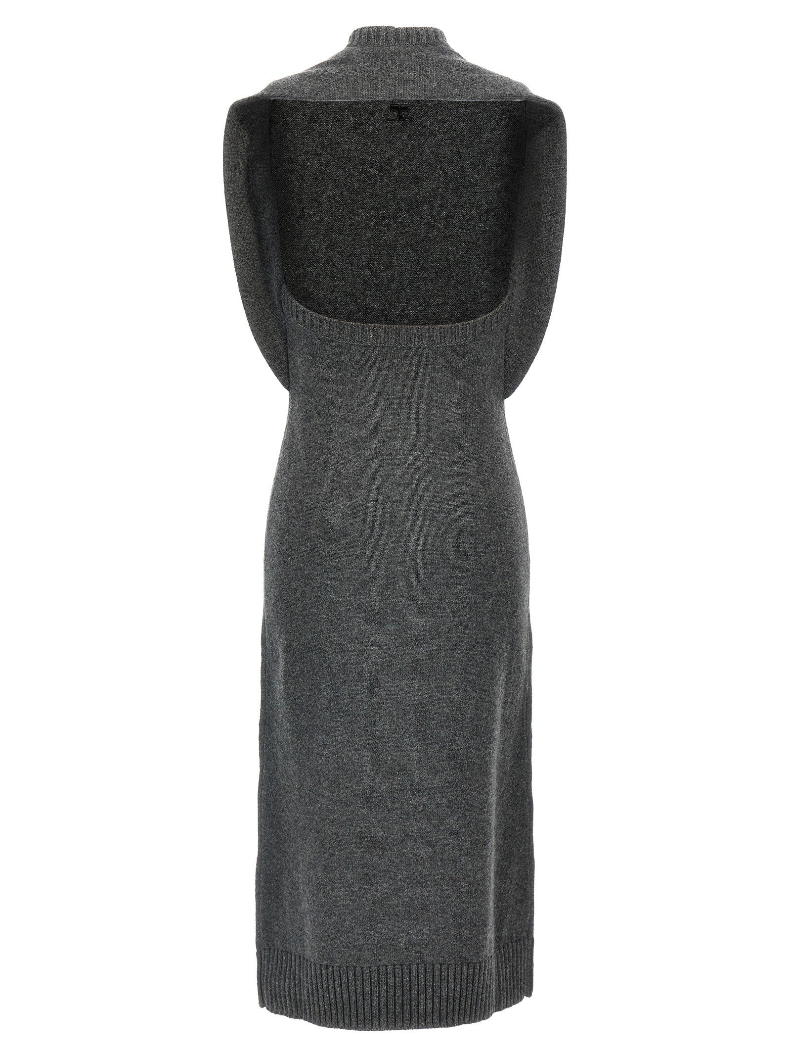 courrèges Over the Shoulder Drapè Dress Grey