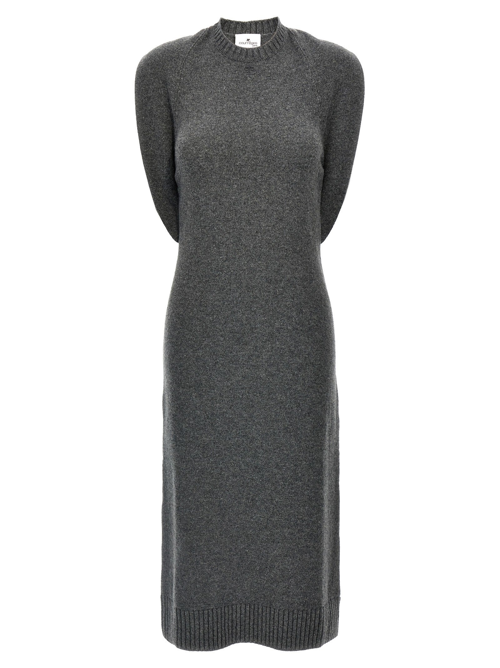 courrèges Over the Shoulder Drapè Dress Grey
