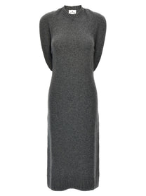 courrèges Over the Shoulder Drapè Dress Grey