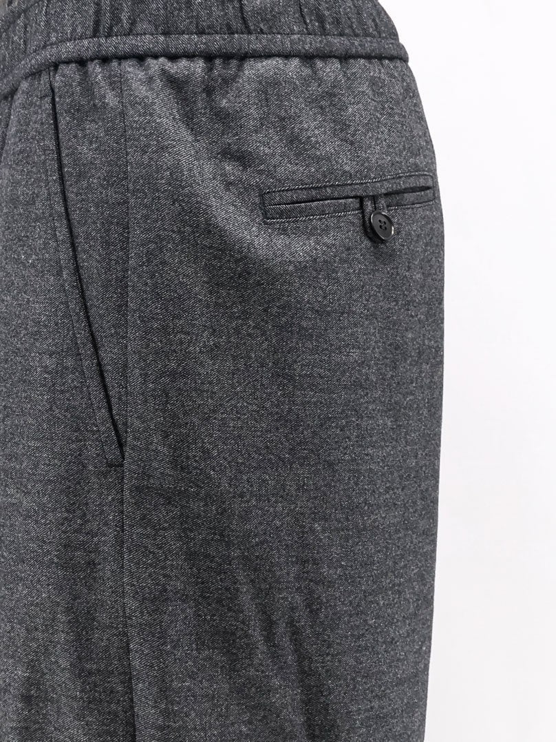 Giorgio Armani Men's Over Virgin Wool and Cashmere Trousers Black