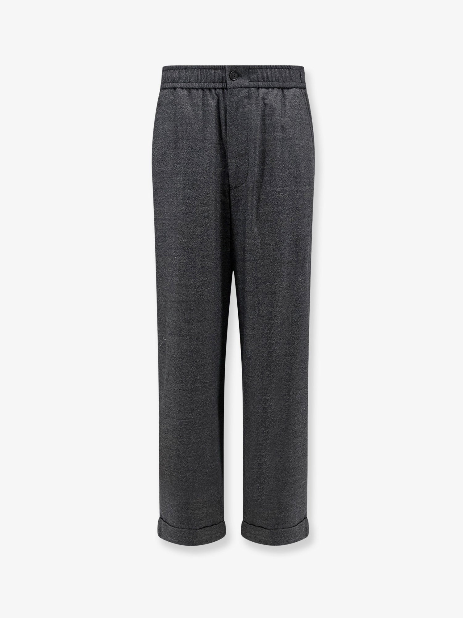 Giorgio Armani Men's Over Virgin Wool and Cashmere Trousers Black