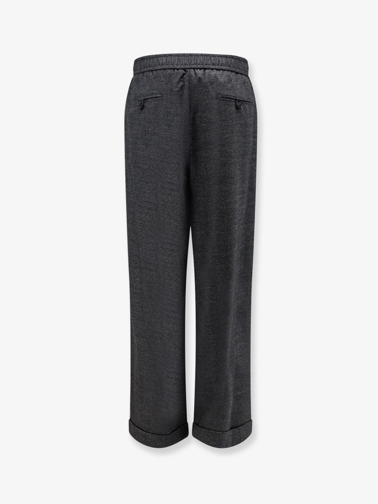Giorgio Armani Men's Over Virgin Wool and Cashmere Trousers Black