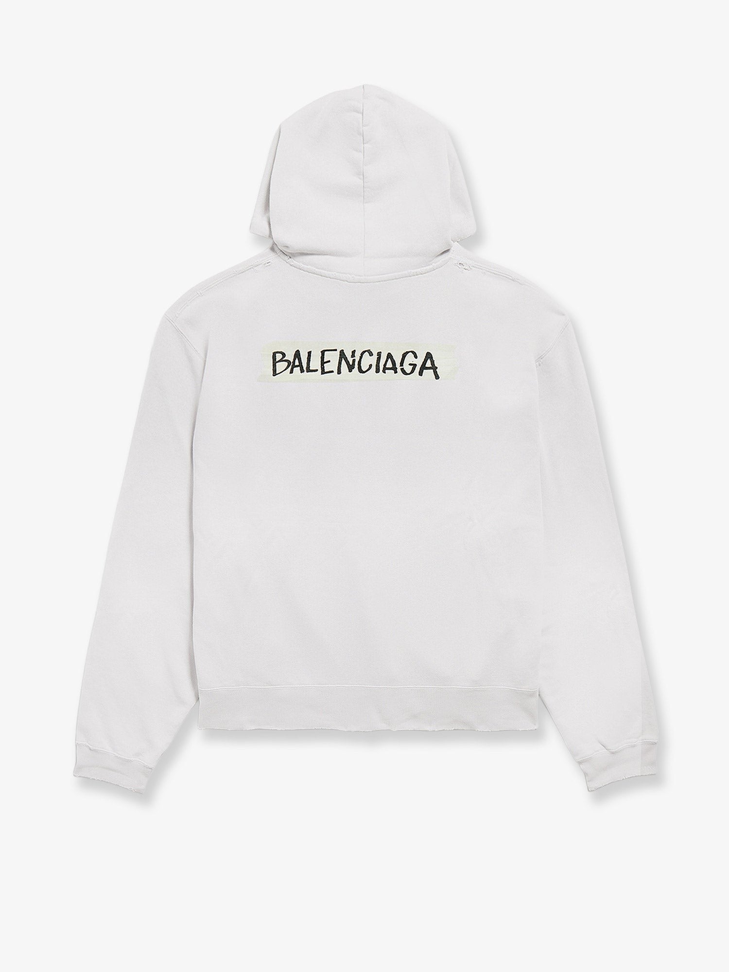 Balenciaga Men's Over Zip up Hoodie Cotton Sweatshirt White