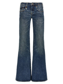 R13 Overflow Boy Flare Jeans Blue
