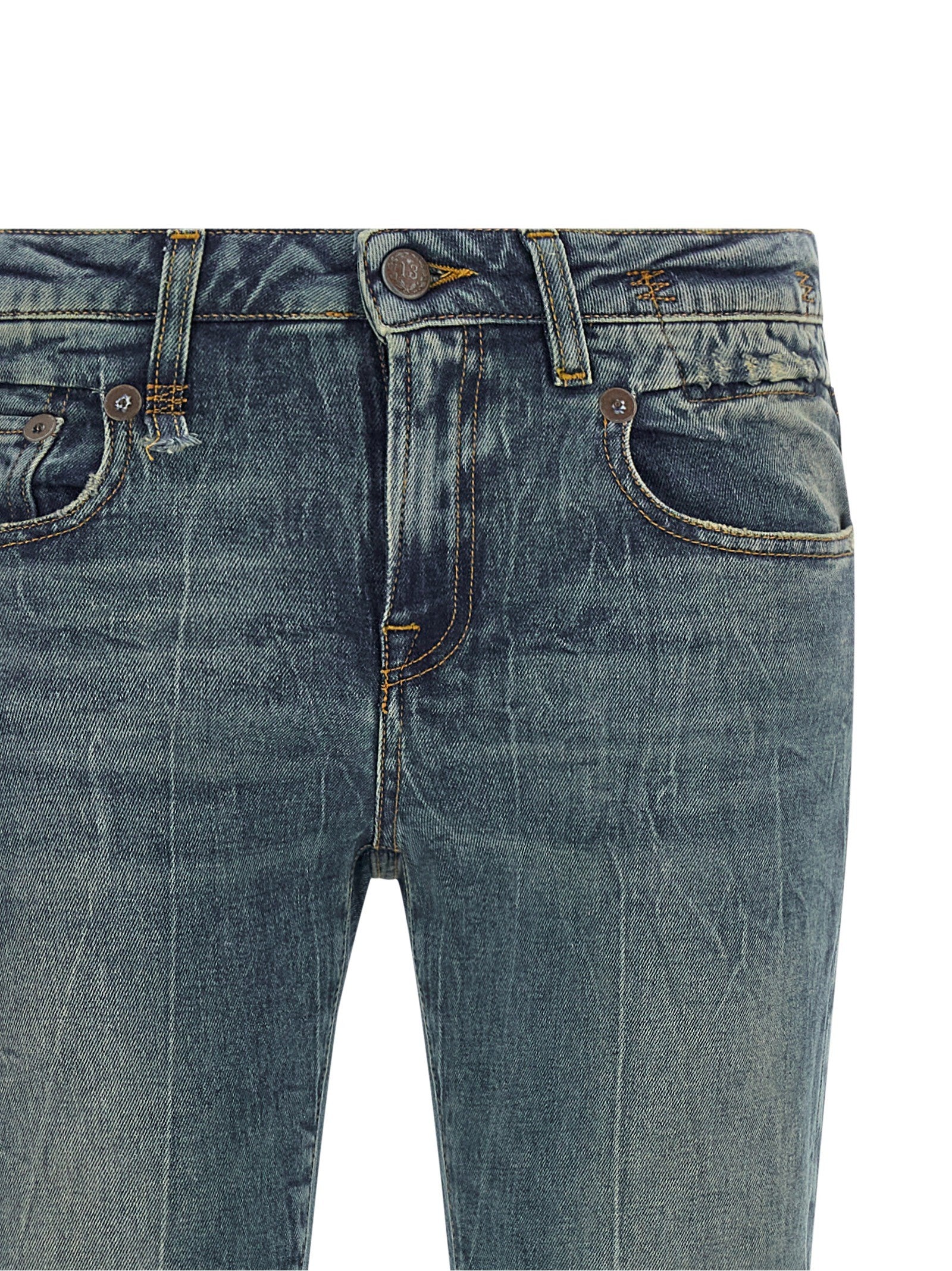 R13 Overflow Boy Flare Jeans Blue