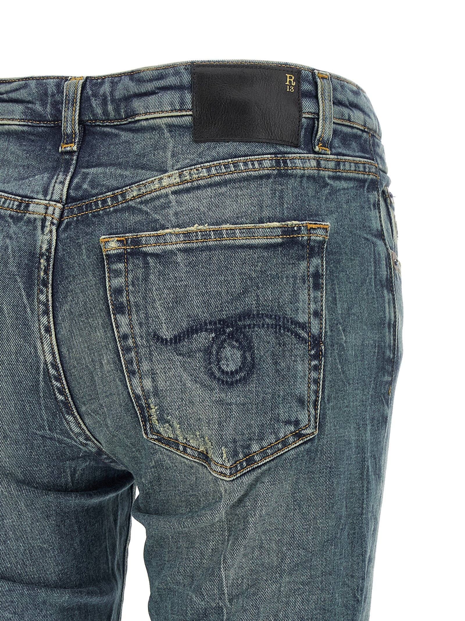 R13 Overflow Boy Flare Jeans Blue