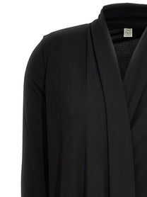 Toteme Overlapped Jersey Dress Black, view 3