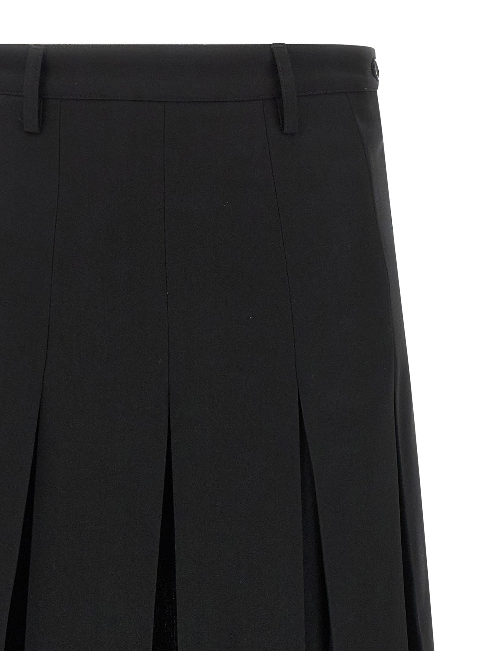 MM6 Maison Margiela Overlapping Pleated Skirt Black