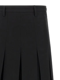 MM6 Maison Margiela Overlapping Pleated Skirt Black