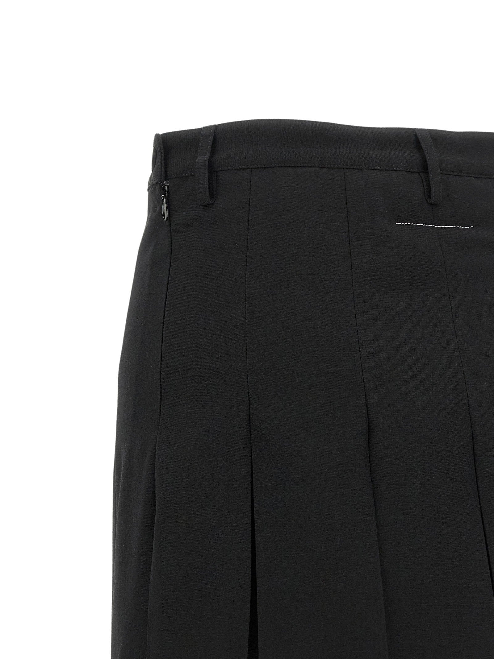 MM6 Maison Margiela Overlapping Pleated Skirt Black