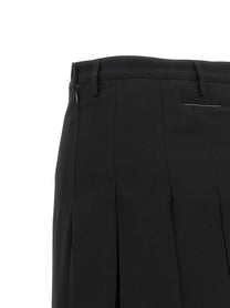 MM6 Maison Margiela Overlapping Pleated Skirt Black