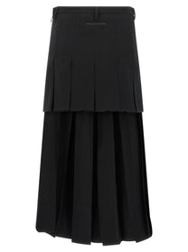 MM6 Maison Margiela Overlapping Pleated Skirt Black
