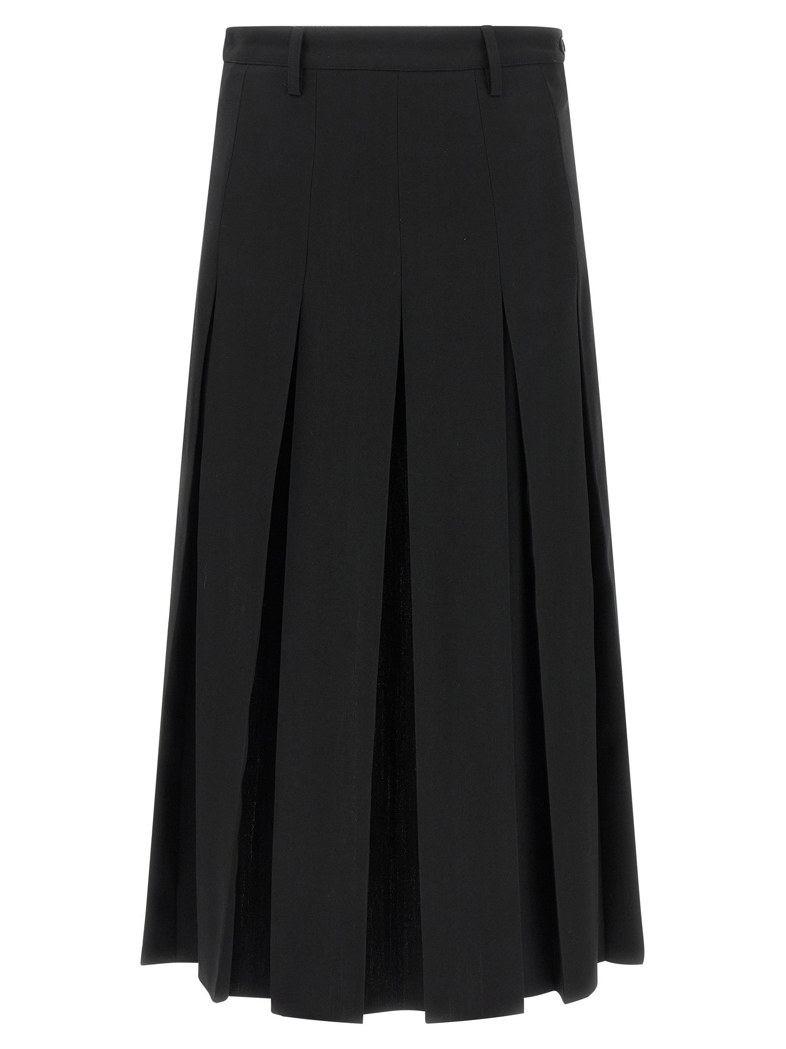 MM6 Maison Margiela Overlapping Pleated Skirt Black