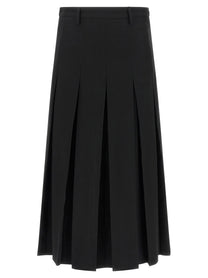 MM6 Maison Margiela Overlapping Pleated Skirt Black