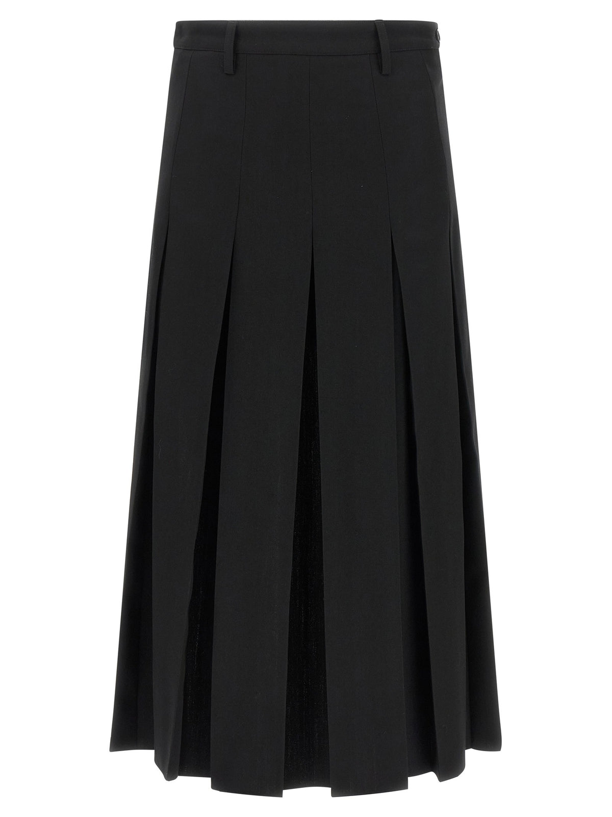 MM6 Maison Margiela Overlapping Pleated Skirt Black