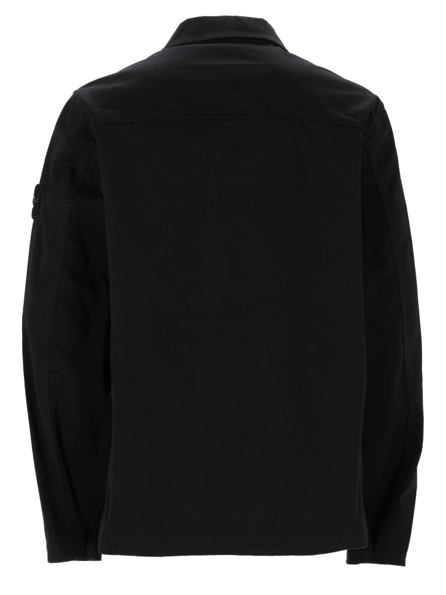 Stone Island Men's Overshirt Con Zip Tasche Sul Petto Black