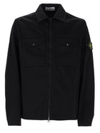 Stone Island Men's Overshirt with Zip Pockets Sul Petto Black
