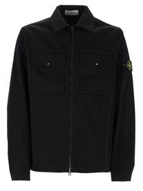 Stone Island Men's Overshirt Con Zip Tasche Sul Petto Black