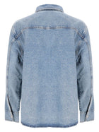 Ami Paris Unisex Overshirt in Denim Blue, view 2