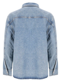 Ami Paris Unisex Overshirt in Denim Blue, view 2
