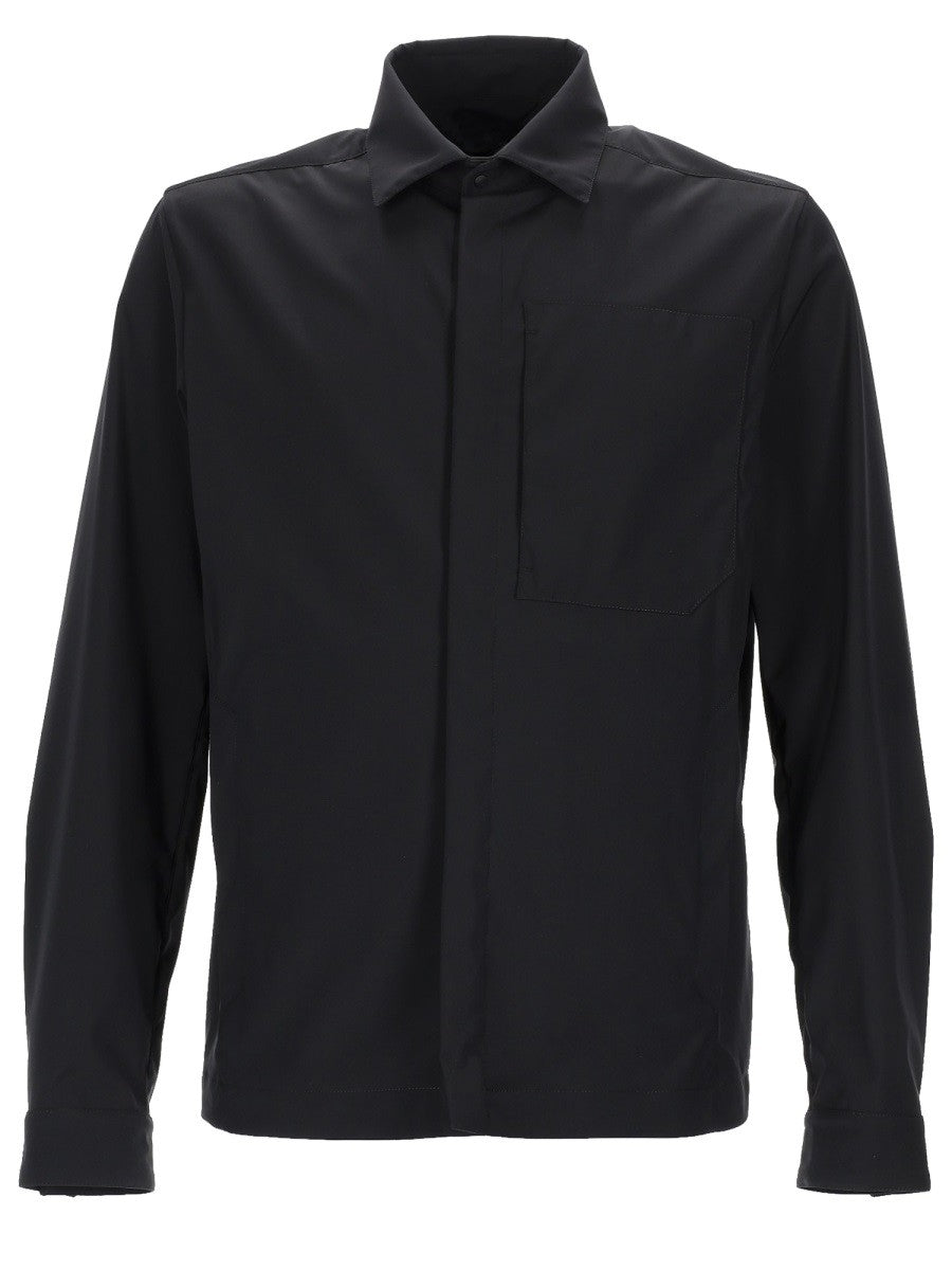 Herno Men's Overshirt in Misto Lana Black