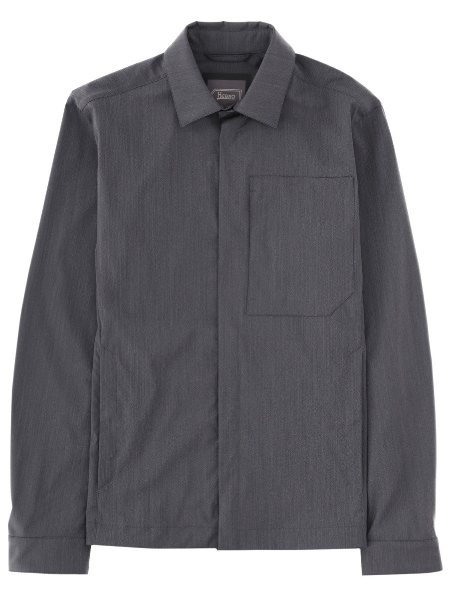 Herno Men's Overshirt in Misto Lana Grey