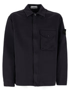 Stone Island Men's Twill Cotton Overshirt Blue