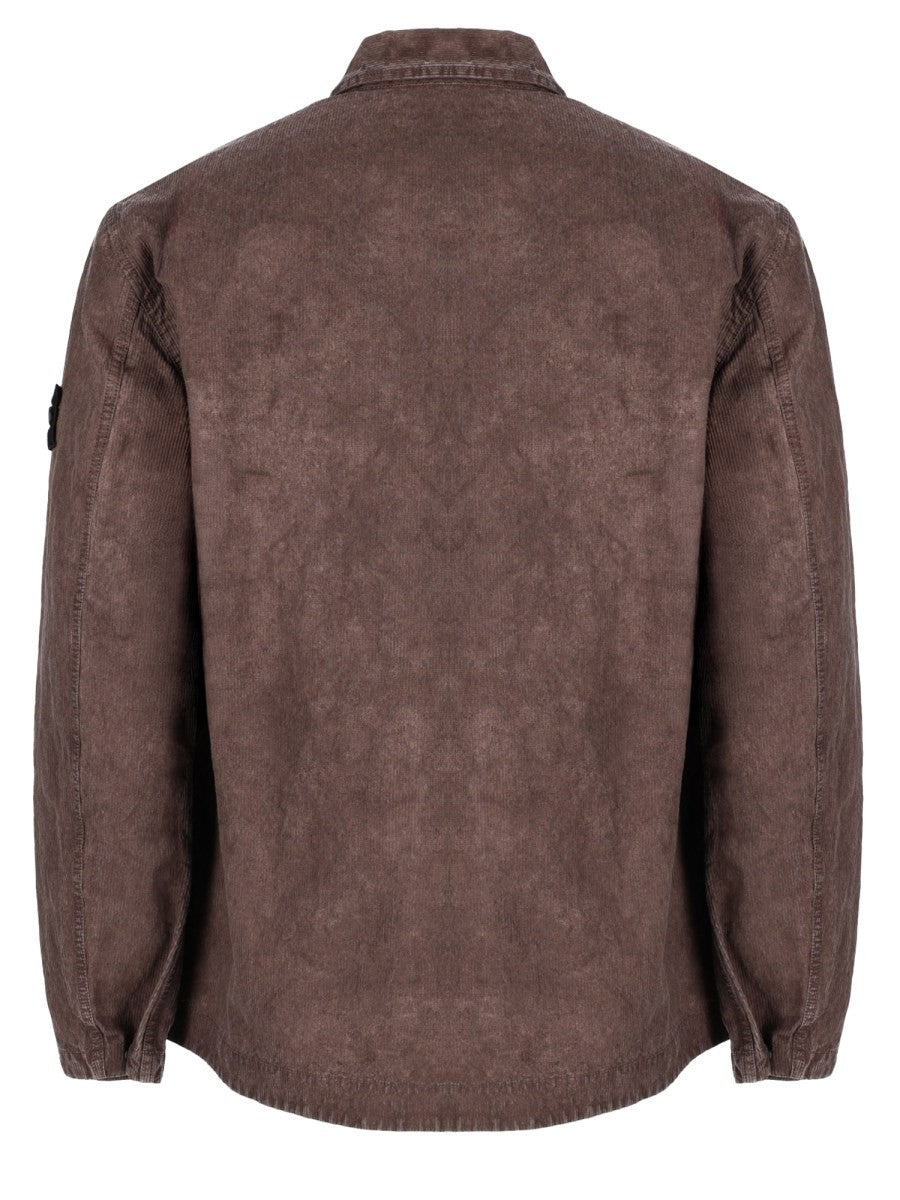 Stone Island Men's Overshirt in Velluto Coste Brown