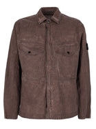Stone Island Men's Overshirt in Velluto Coste Brown