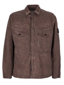 Stone Island Men's Overshirt in Velluto Coste Brown