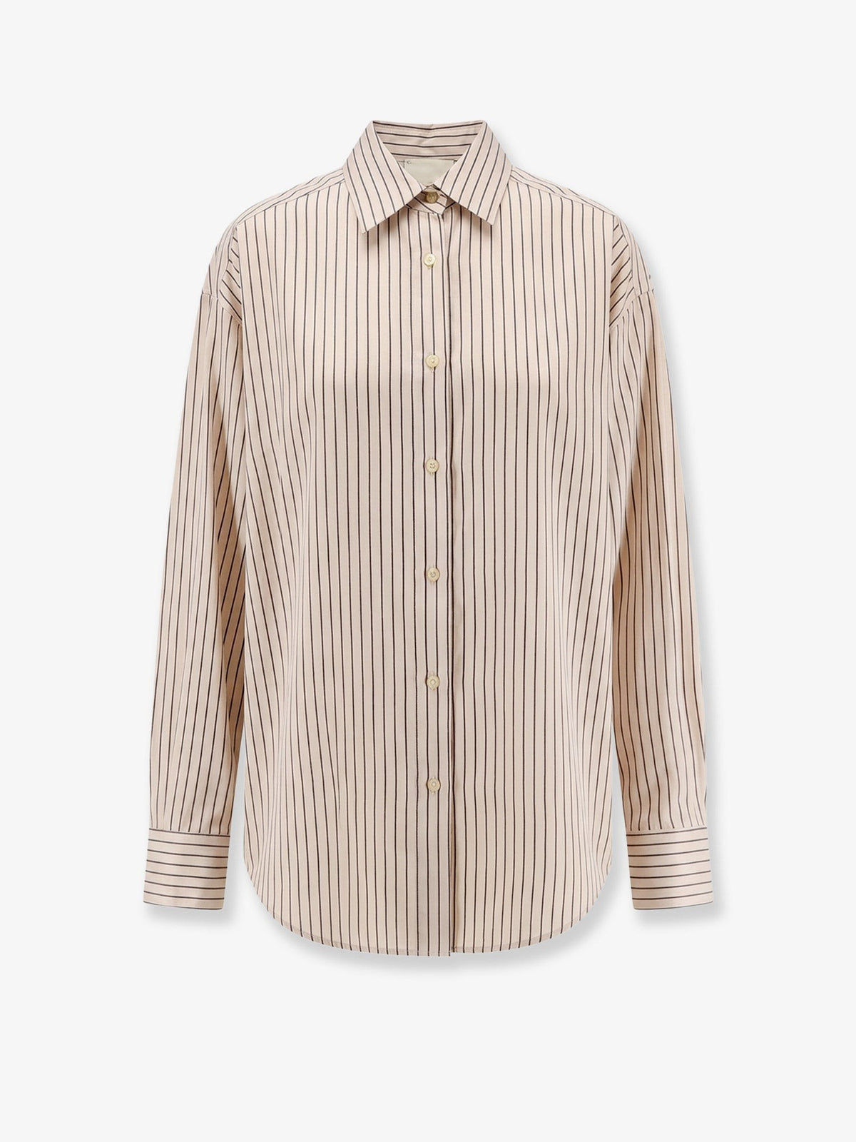 Alysi Women's Oversize Striped Lyocell and Silk Shirt Gold