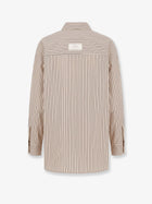 Alysi Women's Oversize Striped Lyocell and Silk Shirt Gold, view 2
