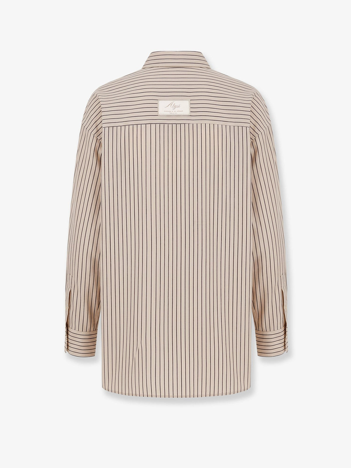 Alysi Women's Oversize Striped Lyocell and Silk Shirt Gold