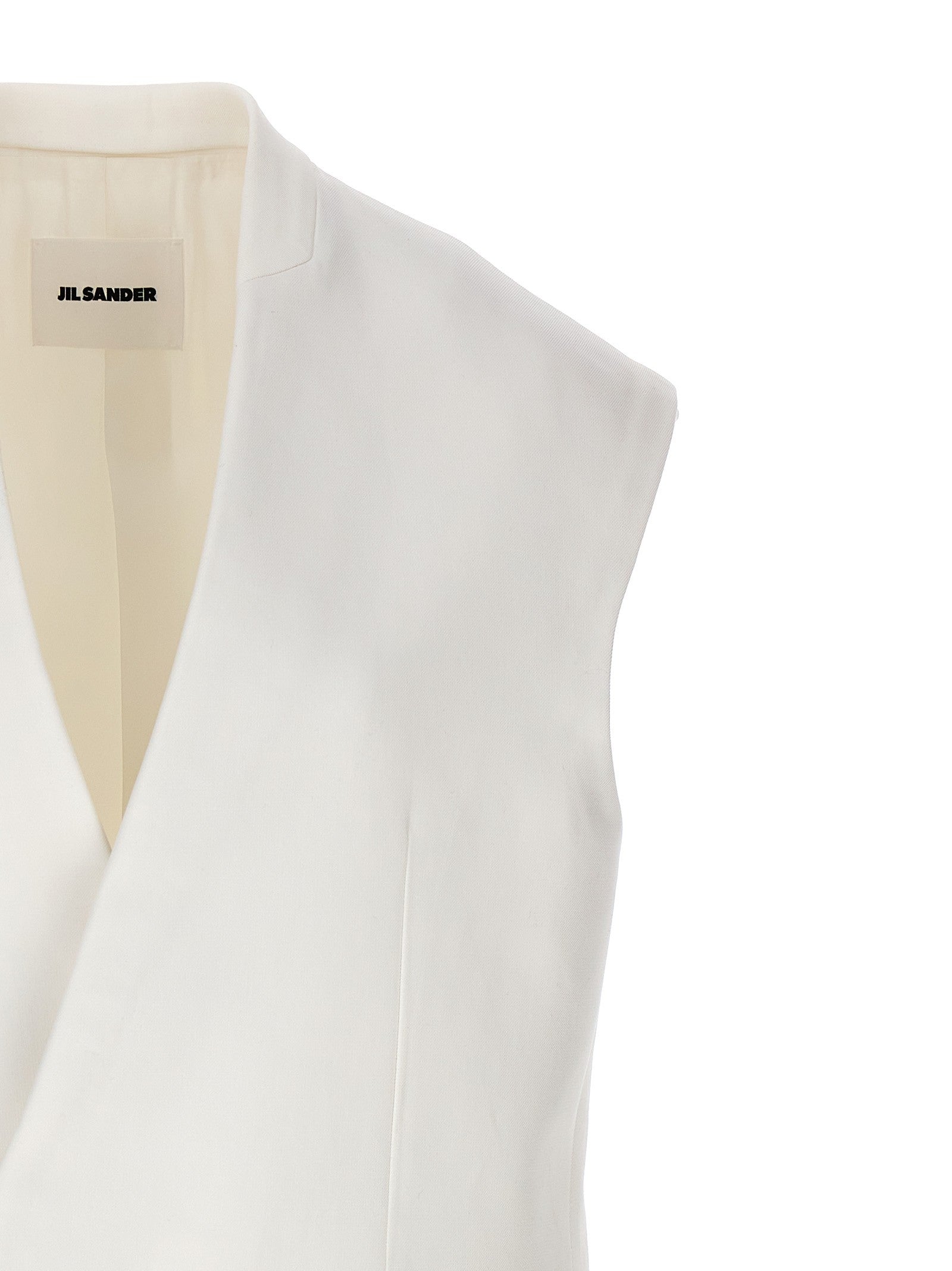 Jil Sander Oversize Tailored Vest White