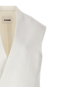 Jil Sander Oversize Tailored Vest White