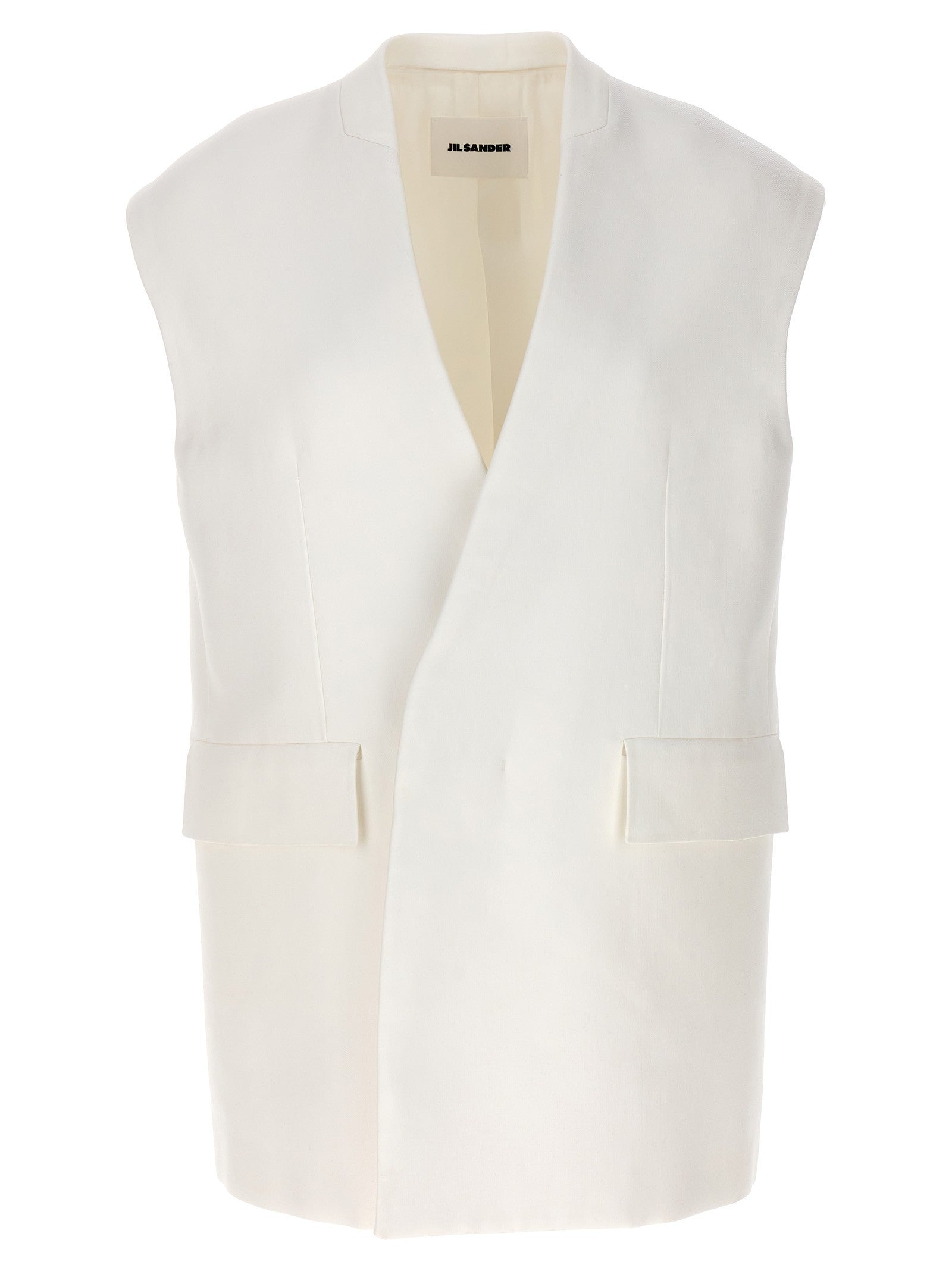 Jil Sander Oversize Tailored Vest White