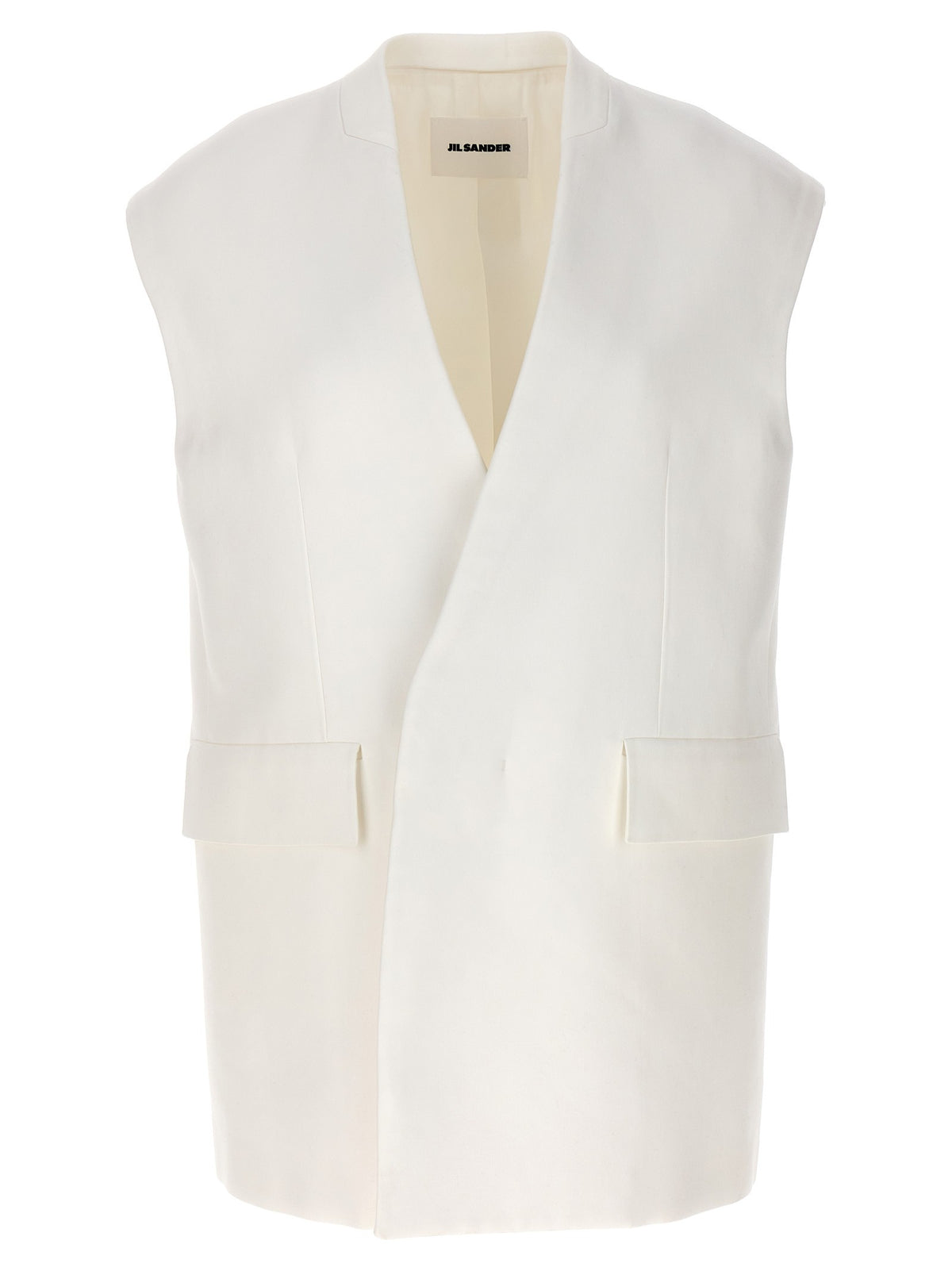 Jil Sander Oversize Tailored Vest White