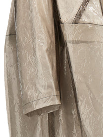 Comme Des Garçons Oversize Texture Trench Coat Grey