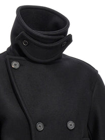 Saint Laurent Oversized Caban Coat Black