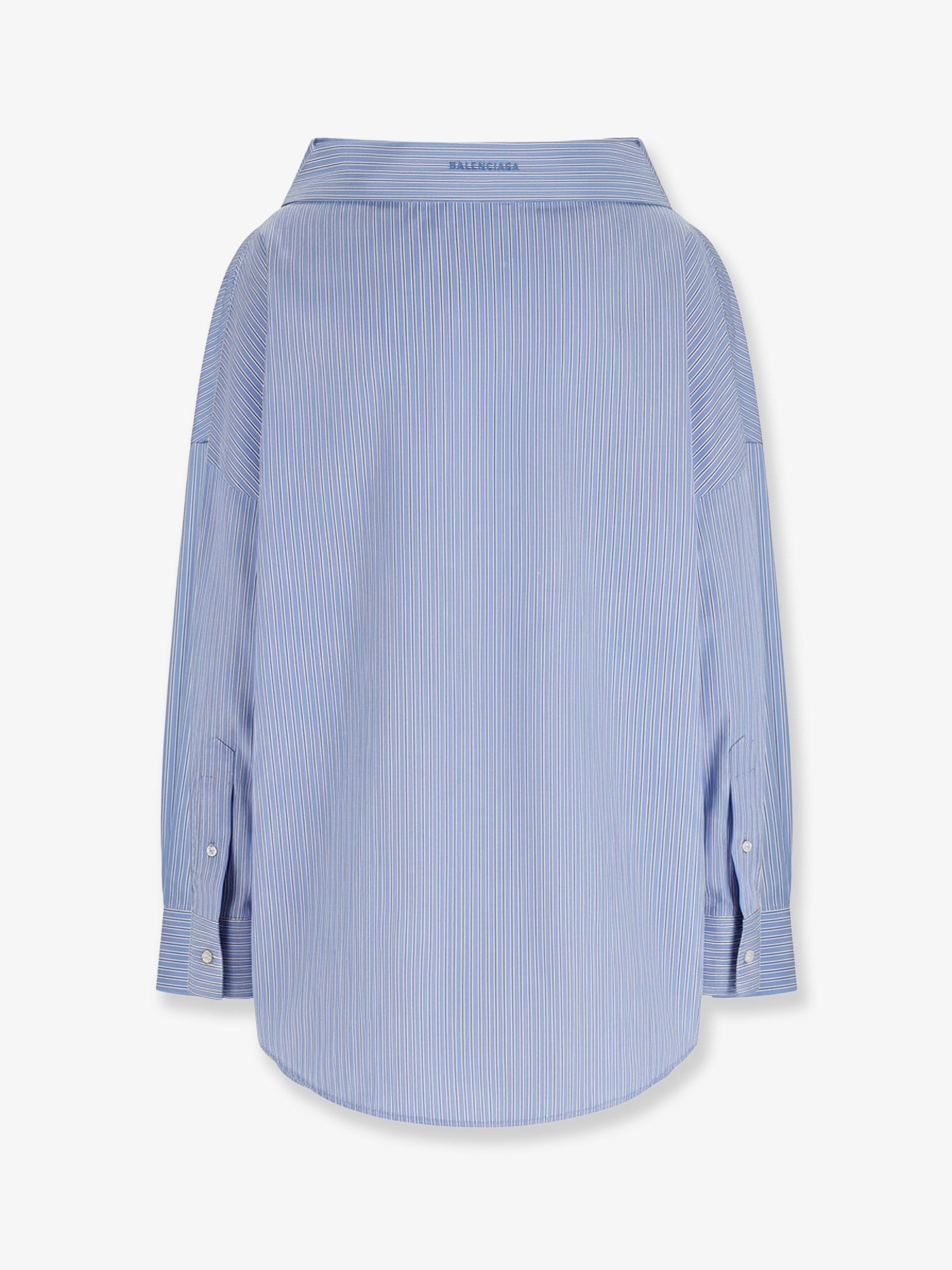 Balenciaga Women's Oversized Cotton Stole Shirt Blue