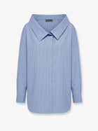 Balenciaga Women's Oversized Cotton Stole Shirt Blue
