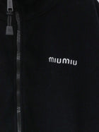 Miu Miu Women's Oversized Cotton Zip up Sweatshirt Black, view 3