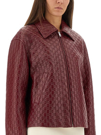 Gucci Women's Oversized Leather Jacket Red