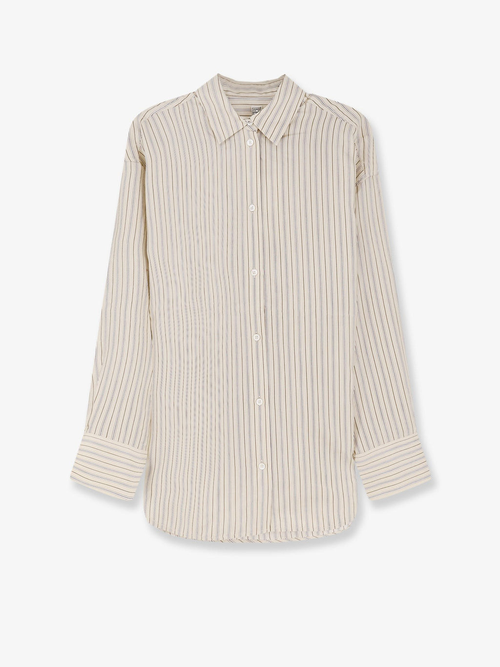 Toteme Women's Striped Silk Shirt Beige