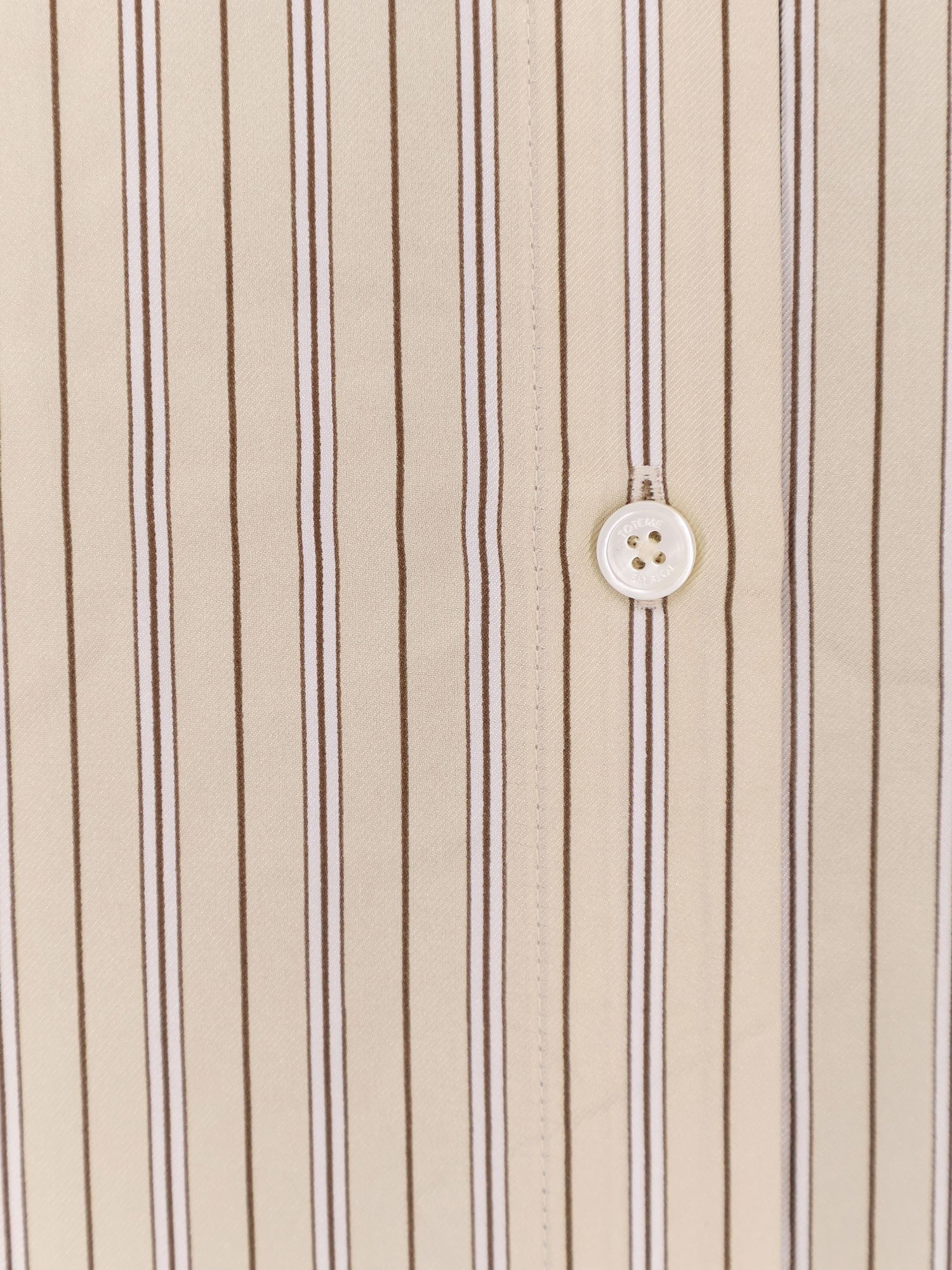 Toteme Women's Striped Silk Shirt Beige